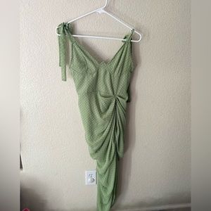 Green and White Polka Dot Dress